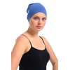 Kappe aus Bambus und Baumwolle für Chemo, Haarausfall, Schlafmütze, blau,