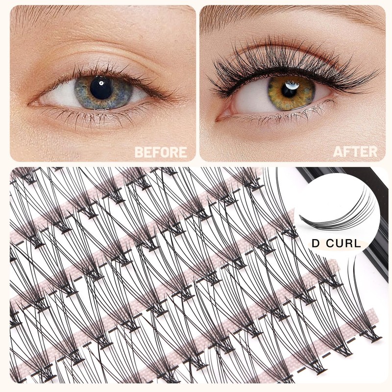 Bodermincer 240pcs 10D D Curl Lashes Clusters Professional Makeup Individual