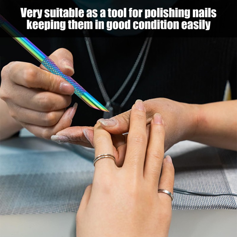 1 Stück Nutikelschieber, 5 Sandpapierstücke, 2 Stücke Nano-Schlupfstreifen, Metallschätzchen Nagelhaut,