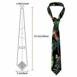 Yakuna Macaw Parrot Men's Neckties Bird Tropical Leaves Jungle Flower Men's Tie for Mens Teens Business Work Casual Wedding Party