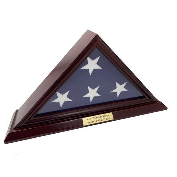 DECOMIL - 3x5 Flag Display Case, Cherry Finish, Small Shadow