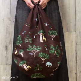 Musumi 20385-302 MOTTAINAI Organic Furoshiki 39.4 inches (100 cm), Forest Brown