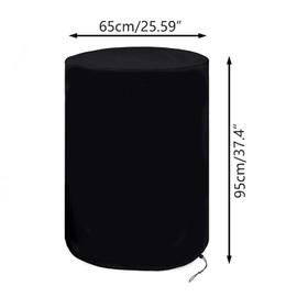 Rain Barrel Cover for Round Rainwater Barrel 200 L, Diameter 65 cm Height 95 cm Weatherproof Rain Barrel Protective Cover with Drawstring, Rain Barrel Cover for Water Tank, Grills and Other Furniture