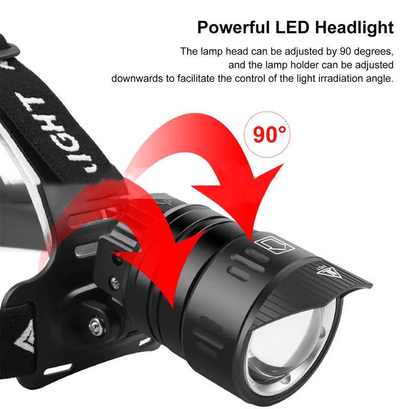 Head Torch Powerful Rechargeable Waterproof LED Sensor Headlight with for