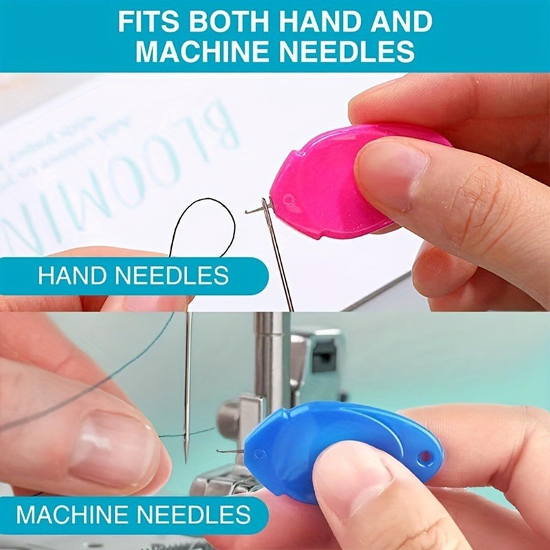 XINCHENG 10 Pieces Needle Threader, Plastic Sewing Needle Threader, Oval
