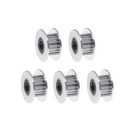 iMetrx GT2 Pulley Timing Belt Pulley Width 6 mm Teeth 20 (Inner Bore 5 mm) for 3D Printer Timing Belt Pulley Silver Pack of 5