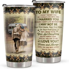 BNB Gifts for Wife from Husband - Wedding Anniversary, Birthday, Valentines Gift Ideas for Her - Romantic Love Presents - Coffee Drinking Cup with Lid - 20 Oz Stainless Steel Tumbler:_PTA-FT-014-huswif