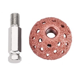Lwuey Tyre Polishing Disc, 38-40 mm Tungsten Steel Tyre Repair Grinding Head Grinding Body 70 Grid Coarse Grit Wheel Polishing Disc with Connecting Rod Car Tyre Repair Pneumatic Tool