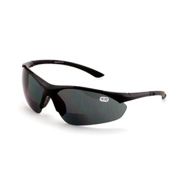 V.W.E. Bifocal High Performance SunGlasses Bifocal - Sun Reader - Clear Lightweight - Half Rimless (Black, 2.00)