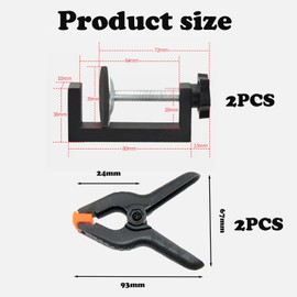 Clamps for Woodwork, 2 G Clamps and 2 A Clamps Set, Heavy Duty Steel Construction with Plastic Handles, for Woodworking, Furniture Making, DIY Projects and Home Repairs