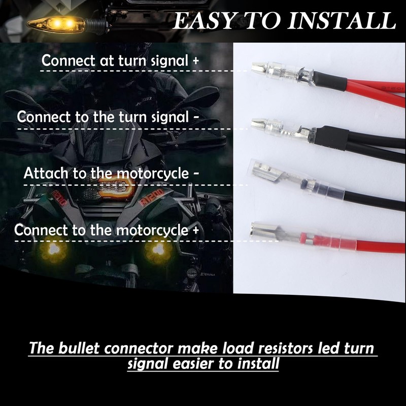 Figpade 4PCS Motorcycle Load Resistors LED Turn Signal,LED Resistor Turn