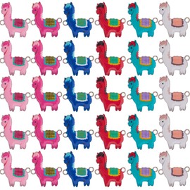 SUNNYCLUE 1 Box 40 Pieces Cute Animal Charms Llama Charms Large Sheep White Funny Cartoon Alpaca Alloy Enamel Connectors Connecting Charms for Jewellery Making Charms Earrings H