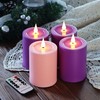 yunsheng Flameless Advent Candles Purple and Pink, 5 Inch Battery