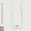 Bakken Disposable Cutlery Set 100 Pieces Knives, Heavy Duty Plastic