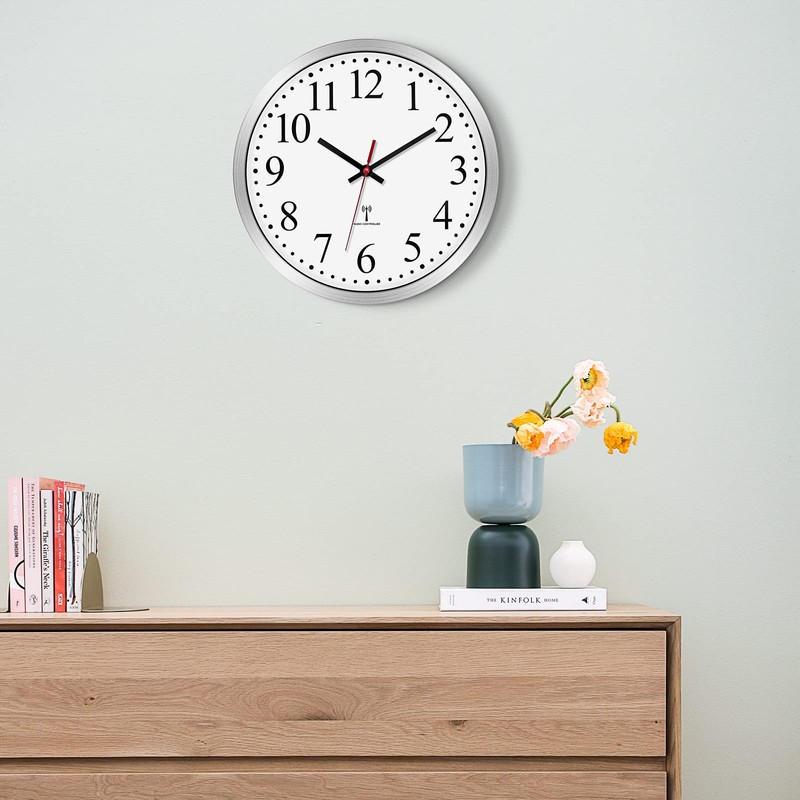 Foxtop Wireless Wall Clock Silent Analogue Non-Ticking 25 cm Easy