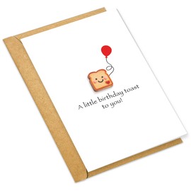 Funny Birthday Card for Teen Girls Boys, A Little Toast On Your Birthday Pun, 13th 14th 15th 16th 17th 18th Bday Cards for BFFs Friends, Trending Gifts for Teen Girls, Hilarious Bday Gifts for Her
