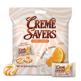 Creme Savers Orange and Creme Hard Candy | The Taste of Fresh Orange Swirled in Rich Cream | The Original Classic Creme Savers Brought To You By Iconic Candy | Two 6.25oz Bags