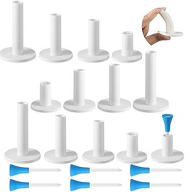 12 Pieces Golf Rubber Tees Set Rubber Golf Tees Golf Rubber Tee Driving Range Golf Tees Holder with 6 Pieces Golf Tees for Driving Range Golf Practice Mat Mixed Size