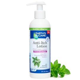 Earth's Care Loción antipicazón - Sin esteroides - Alivia las quemaduras solares, la piel seca y con picazón y la irritación menor de la piel, FL. 8 o