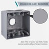 2-Gang Weatherproof Deep Box, Five 1 in. Threaded Outlets, Gray