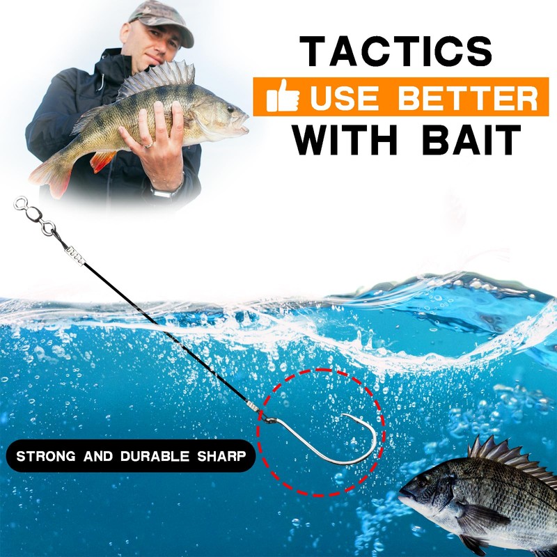 SEAOWL Circle Hooks Rigs,Steel Catfish Hook Rig,Octopus Fishing Hook with