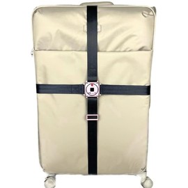 UKrevolutionS Luggage Straps for Suitcases Metal Buckle Heavy Duty Bag Strap 2-in-1 Cross Baggage Straps Premium Quality Extendable Belt Key Lock with Satin Pouch+Gift Box (Dark Rose Gold/Black)