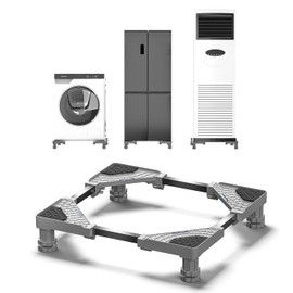 Washing Machine Base, Adjustable Washing Machine Base with 4 Feet, Non-Slip Vibration Reduction, Bear Load 200 kg for Fridge Dryer Freezer Adjustable 42-65 cm