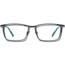 FONEX Colorful Pure Titanium Glasses Frame Men Retro Square Eyeglasses Vintage Optical Eyewear F85765 (F85765 Grey)