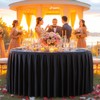 8 Pack Black Round Tablecloth 60 inch Stretch Spandex Fitted