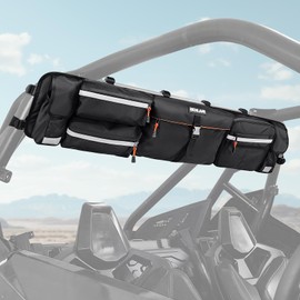 Benlari UTV Roll Cage Organizer, Upgrade Cargo Rear Storage Bag Waterproof Zipper Rear Gear Bags with Reflective Strip Compatible for Ranger RZR Pioneer Talon Most UTVs Bag Tools Storage Solution