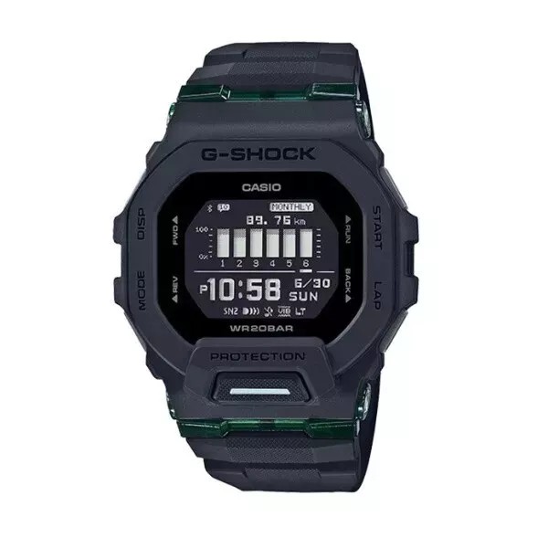 Casio G-Shock 49.5mm Black Resin Case Men Bluetooth Watch GBD200UU-1