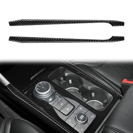 nuoozy Carbon Fiber Center Console Gear Shift Box Panel Cover Trim Compatible with Ford Explorer 2020 2021 2022 Interior Accessories Black (2Pcs)