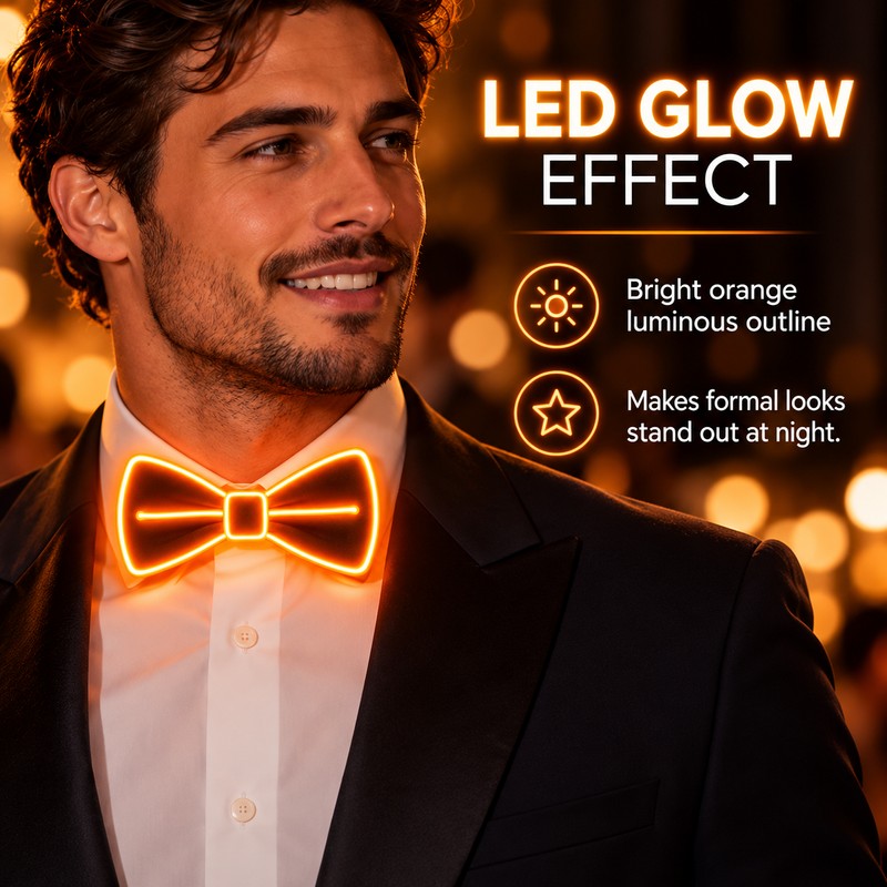 LED Light Up Suspenders with Bow Tie – Party Costume