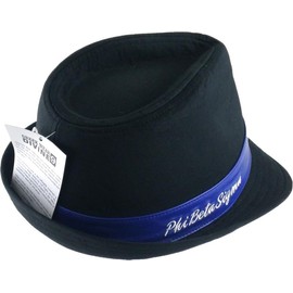 TCEShop Big Boy Phi B Sigma Divine 9 Leather Band Mens Fedora Hat [Black - 58 cm] - ID#86638, 7 1/4