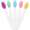 Yoizyfree 5 Pcs Lip Scrub Brush,Lip Scrubber Exfoliator,Double-Sided Silicone Lip