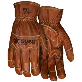 MCR Safety MU3624KM Mustang Utility Driver Glove, Premium Grain Goat Double Palm, DuPont™ Kevlar® 360 liner, Wing Thumb, Sewn with Kevlar®, Hand Protection, Utility, Construction, Brown, Medium