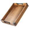 Wood Serving Tray with Handles, 17"x13" Large Decorative Ottoman Tray
