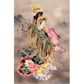 ART.COM Stretched Canvas Print Tsuki No Uta by Haruyo Morita, 12" x 18"