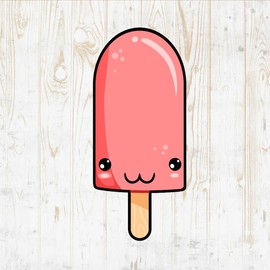 Popsicles Decals Peel & Stick - Wall Vinyl Stickers - Kawaii Ice Cream Stick Summer Cartoon Colorful - Car Window Truck Laptop Tumbler - Kitchen Shop Store Boy Girl Kids Bedroom Room Decor DWSV20304