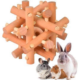 Trustic - Wooden Chewing Toy for Small Animals, Natural Wood for Rabbit, Guinea Pig, Bunny, Chinchilla