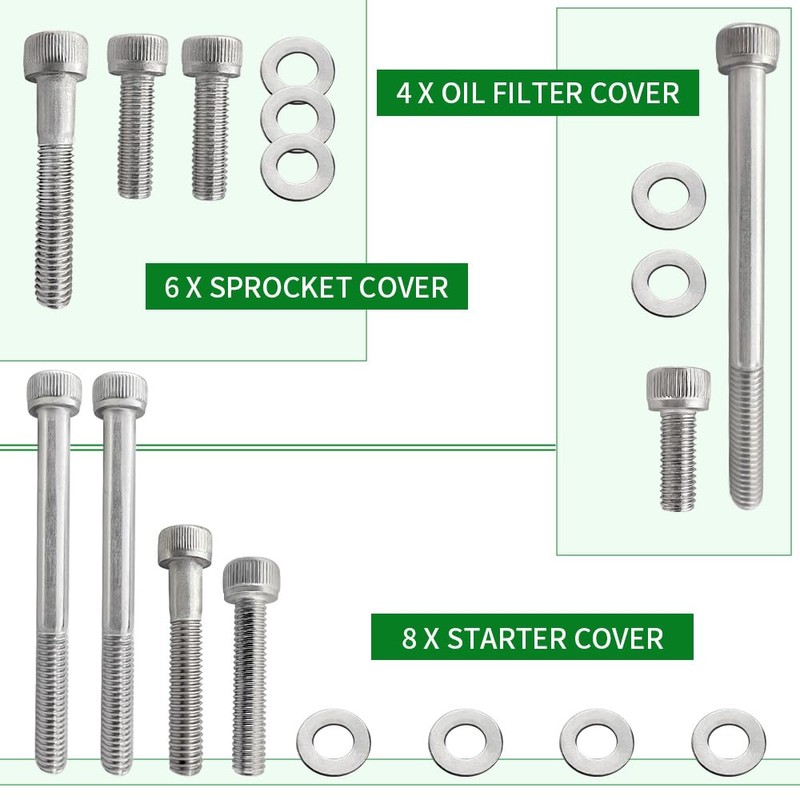 WEICHENGXIN 400EX Engine Stainless Steel Bolt Screw Kit for Sportrax