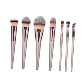 MERRYHAPY 7pcs Premium Nylon Fiber Makeup Brush Women Gold Versatile Cosmetic Application Kit for Daily and