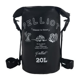 PELLIOT 20L Dry Bag Backpack Waterproof Roll Top Lightweight Storage Backpack Bag Adjustable Portable Dry Sack for Kayaking Boating Camping & Hiking Black