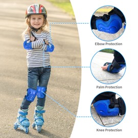 Kids/Youth Knee Pads Elbow Pad Wrist Guards Protective Gear Set, for Child Roller Skates, Cycling Bike, Skateboard, Inline Skatings, Scooter Riding, BMX bike, And Other Outdoor Sports Activities