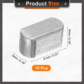 uxcell 10Pcs Round Ended Feather Key, 4 x 4 x 8mm Carbon Steel Parallel Drive Shaft Key Stock, Machine Keyway for Shaft Type Fastening Connection