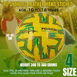 Foriox International Size 3,4,5 Kids Football Ball, Youth Footballs for Kids Boys/Girls Gift Training Soccer Indoor & Outdoor for Games (Yellow Lime, Size 4)