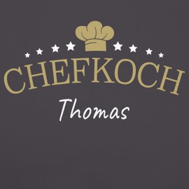 Geschenk mit Namen personalisiert by Shirtracer - Apron - Cooking Apron Men - Chef with Name I Gift for Chef, 3 anthracite