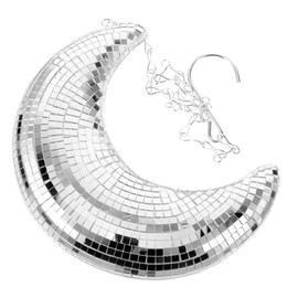 Angoily Moon Disco Ball, Moon Shaped Hanging Mirror Ball with Chain for Bar Ktv Stage Home Wedding Birthday Retro Disco Home Decoration