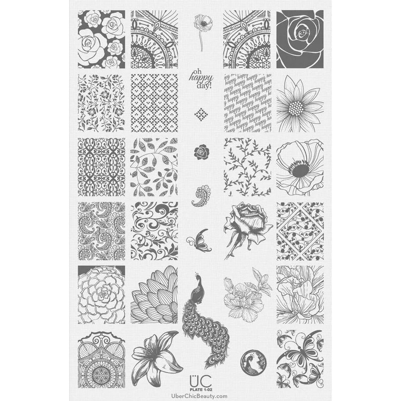 Uberchic Colección #1 Con 3 Placas Para Estampado De Uñas