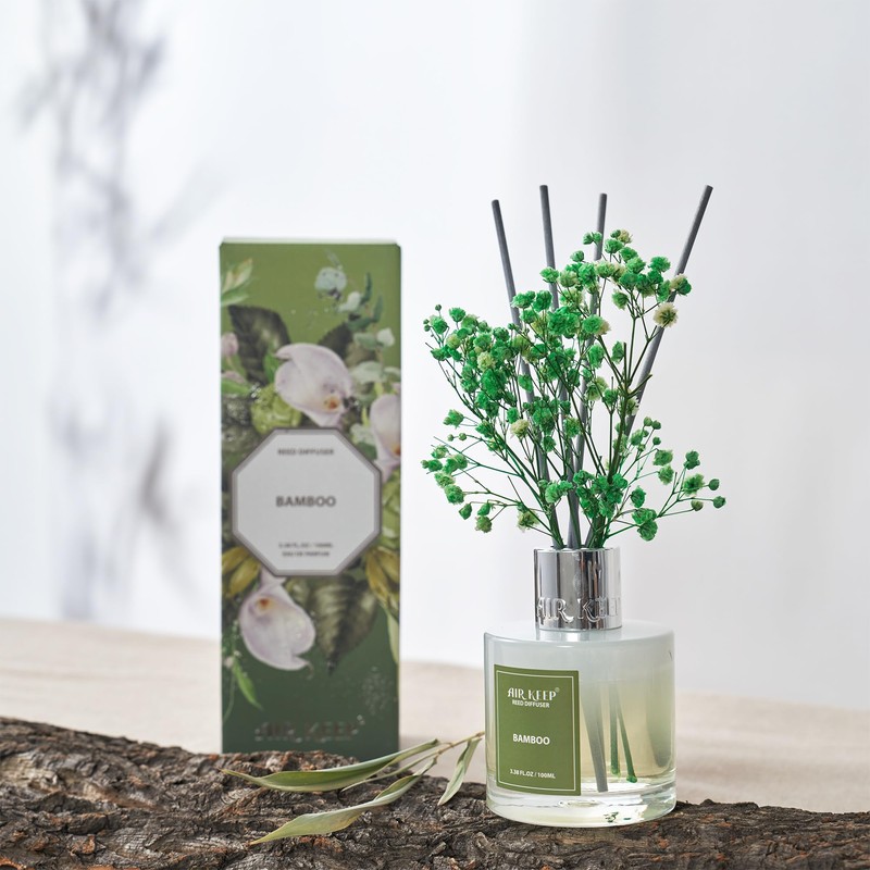 Airkeep Reed Diffuser Set,3.38 fl oz (100 ml) - Bamboo